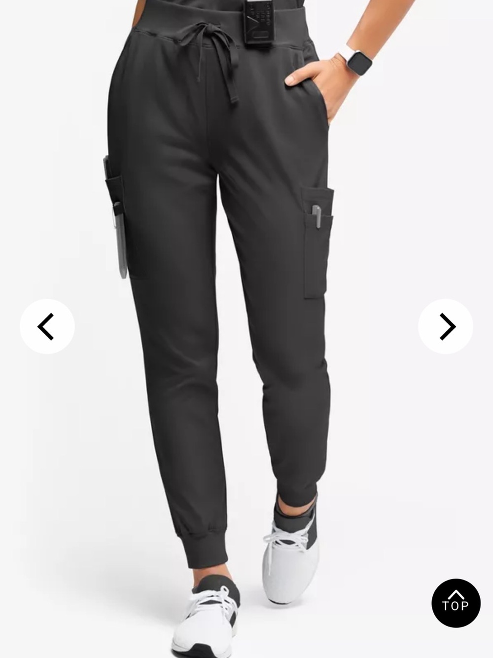 Whisperlite YARA Women’s Black 10 Pocket Cargo Jogger Scrub Pants High Waisted